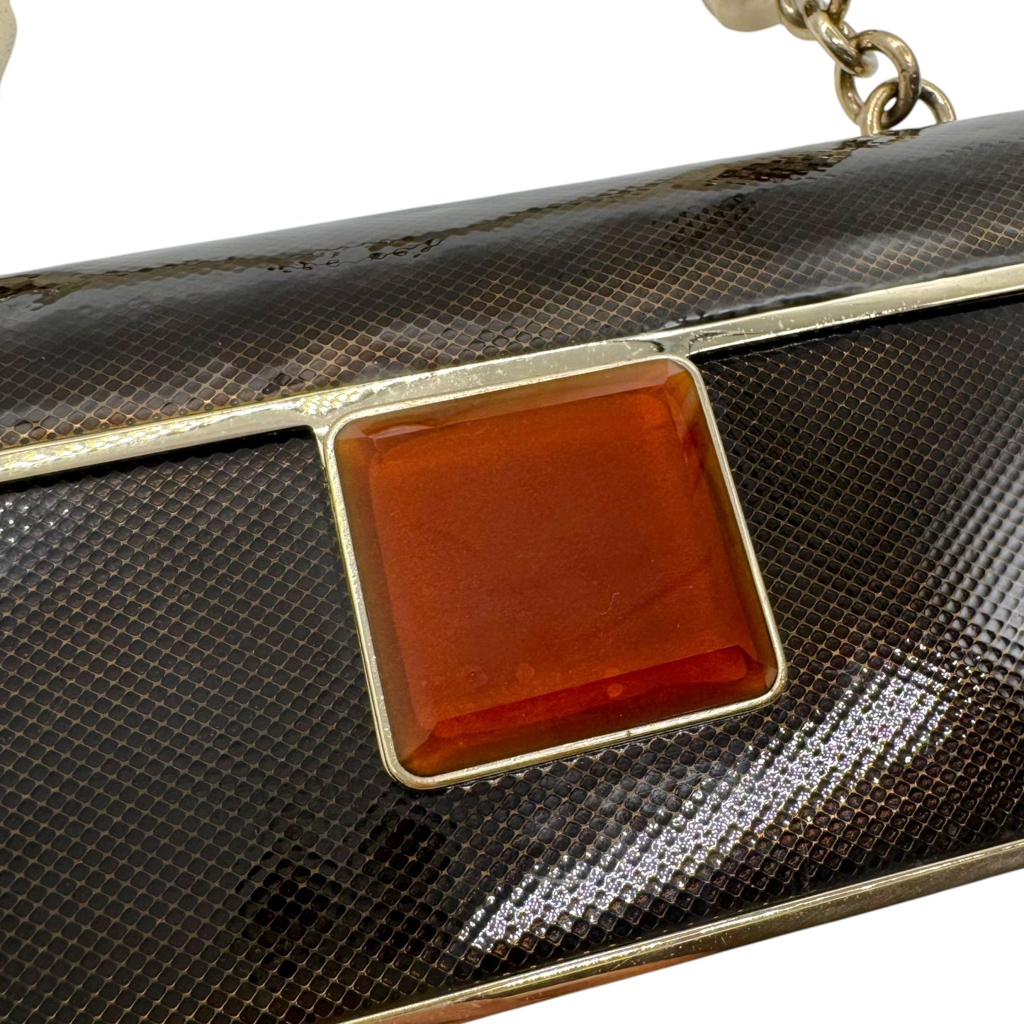 Yves Saint Laurent by Tom Ford Double Horn Mombasa Metal Box Evening Bag RARE
