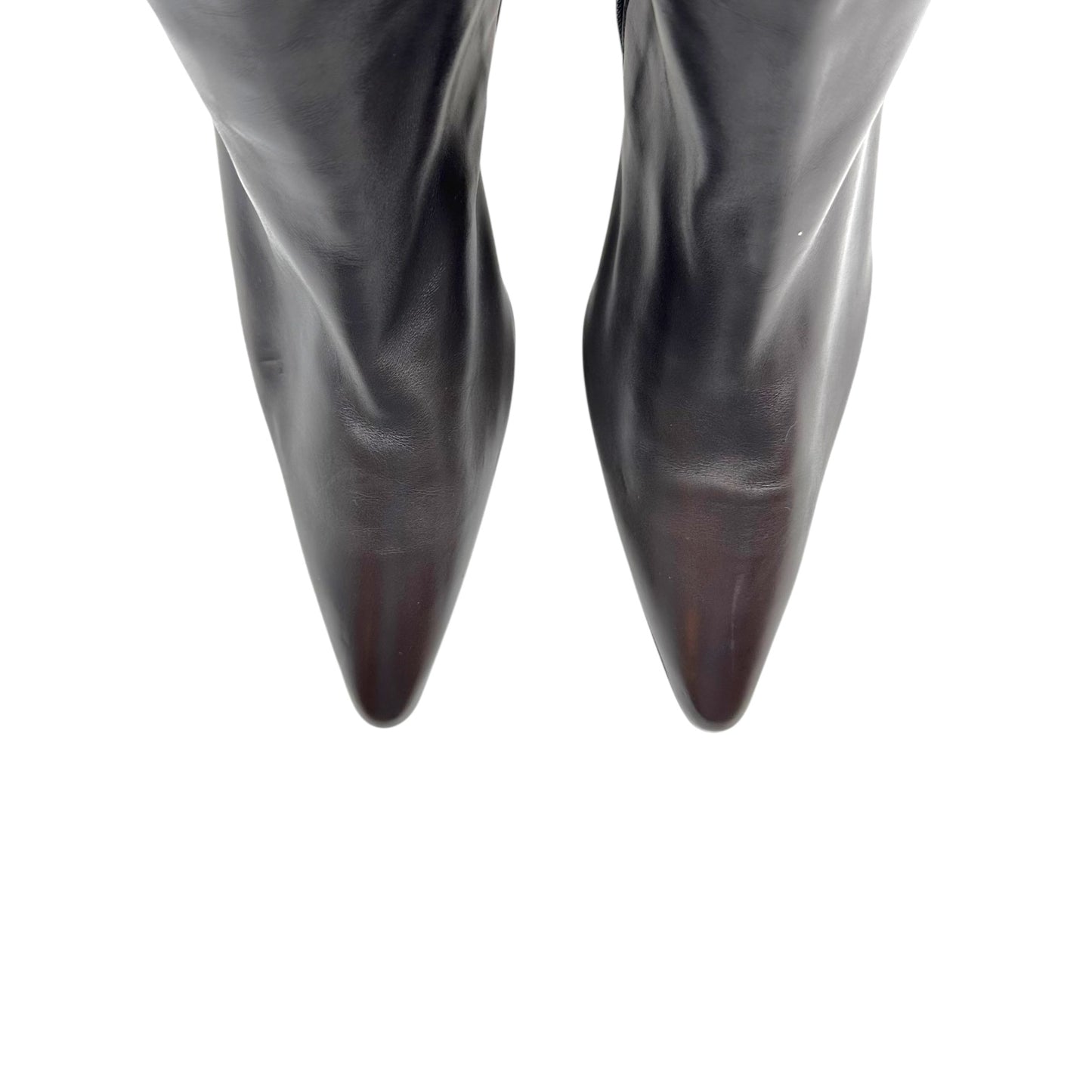 Manolo Blahnik Chocolate Brown Leather Pointed Toe Boots