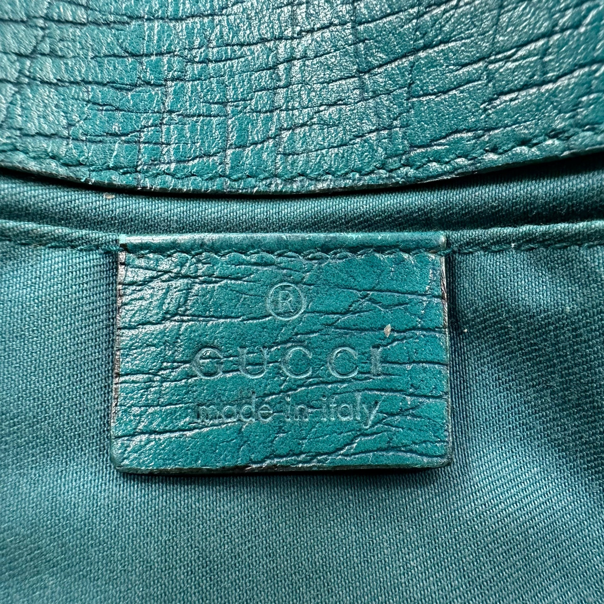 Gucci Blue Monogram Horsebit Clutch Bag - Outfit Repeater