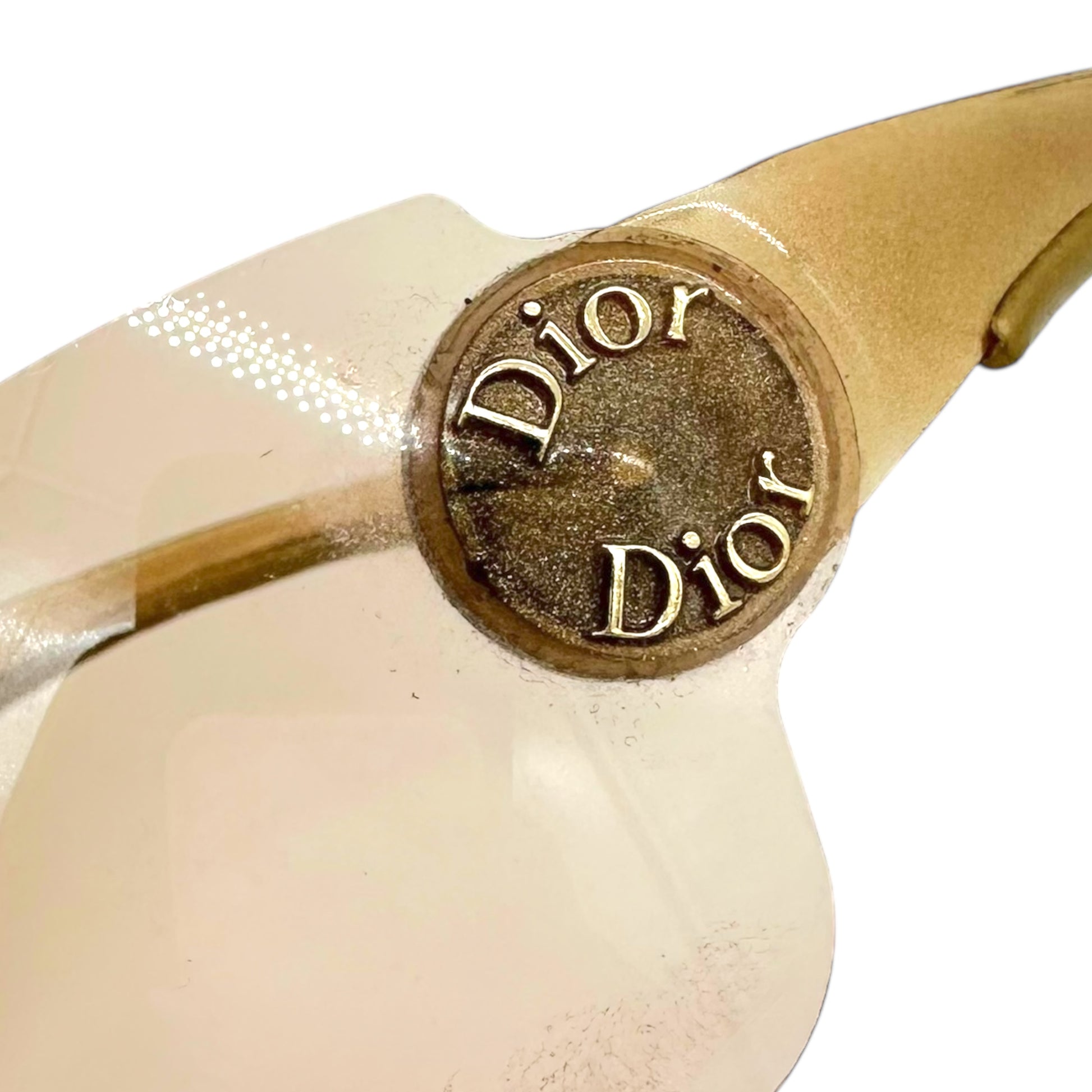 Christian Dior Schlak2 Beige Rare Folding Shield Sunglasses - Outfit Repeater