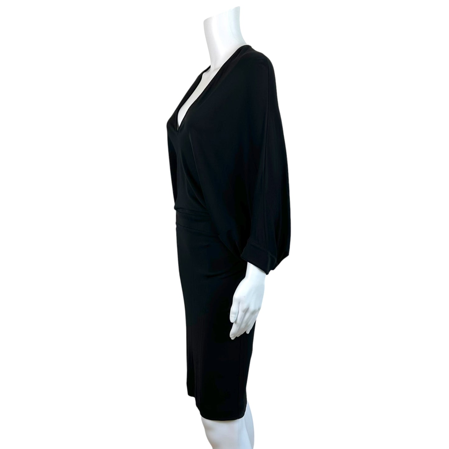 Gucci Black Dolman Sleeve Dress with V-Neckline