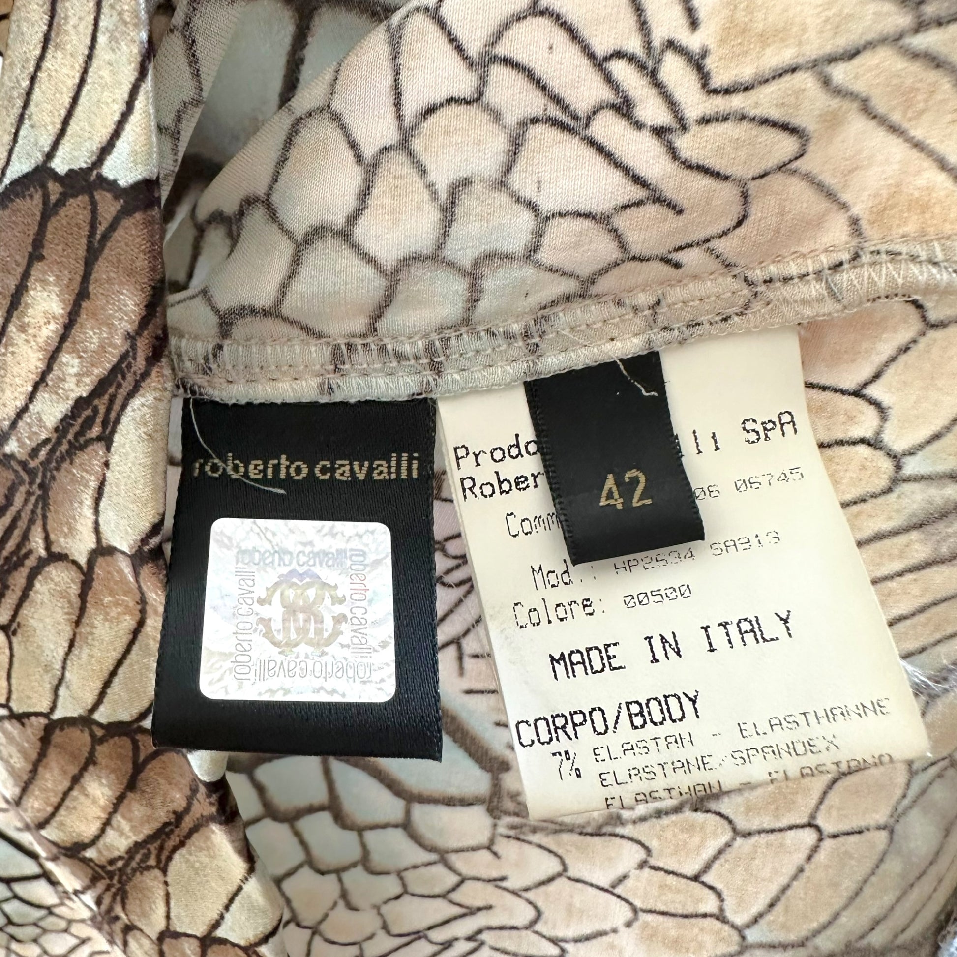 Roberto Cavalli Silk Lace Cami Blue Feather Print