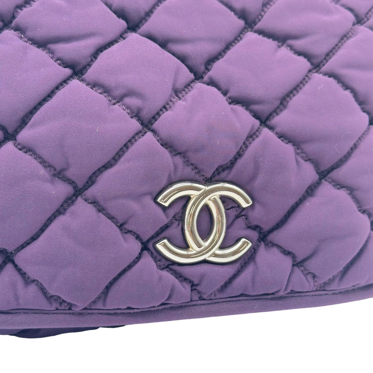 Chanel Purple Quilted Bubble Shoulder Flap Bag