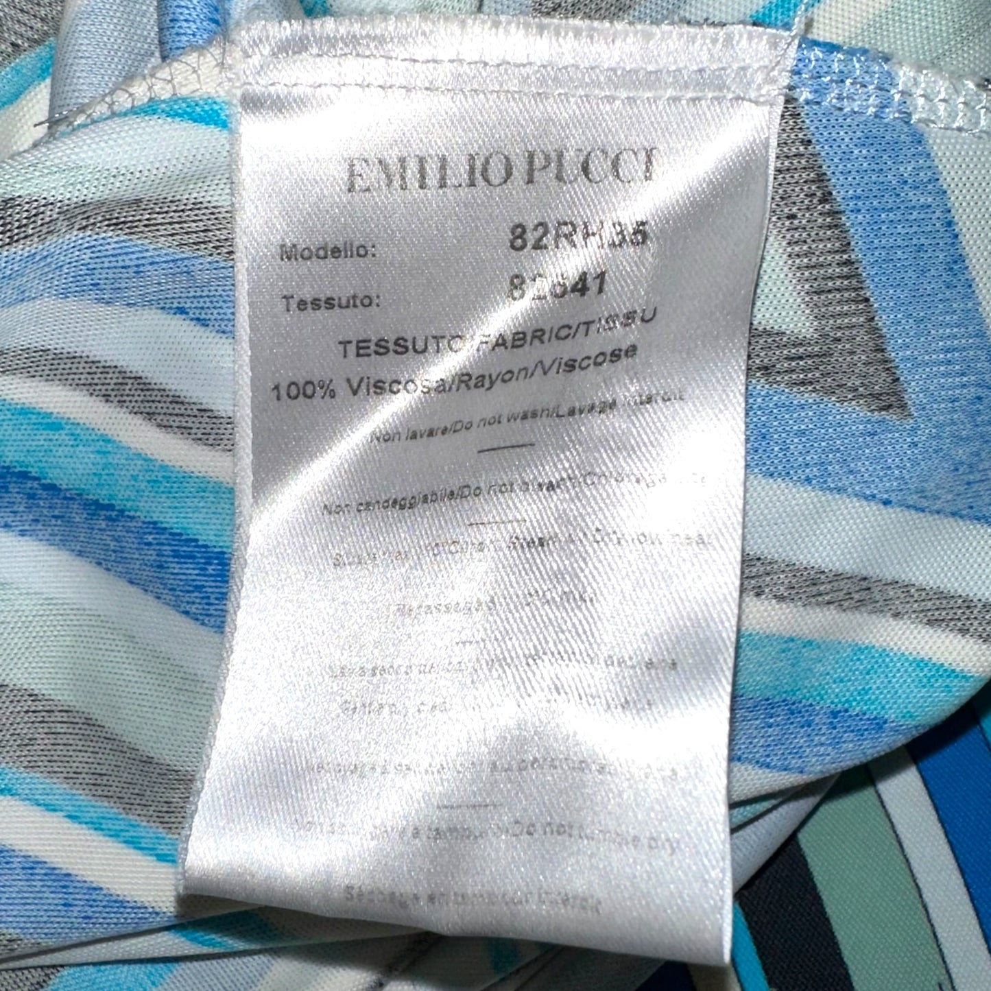 Emilio Pucci Strapless Mini Dress Blue Printed Fitted