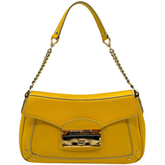 Dolce & Gabbana Yellow Gold Leather Shoulder Bag