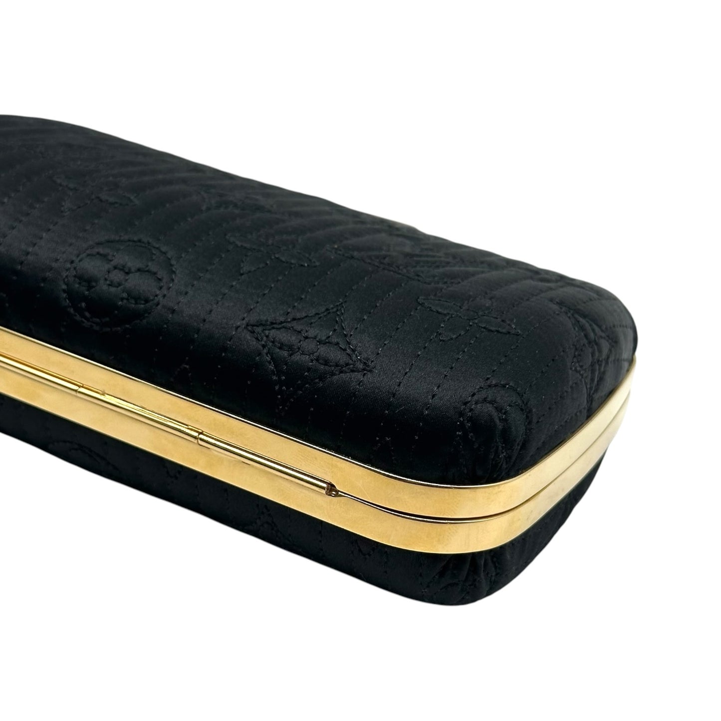 Louis Vuitton Black Gold Monogram Minaudière Clutch Bag
