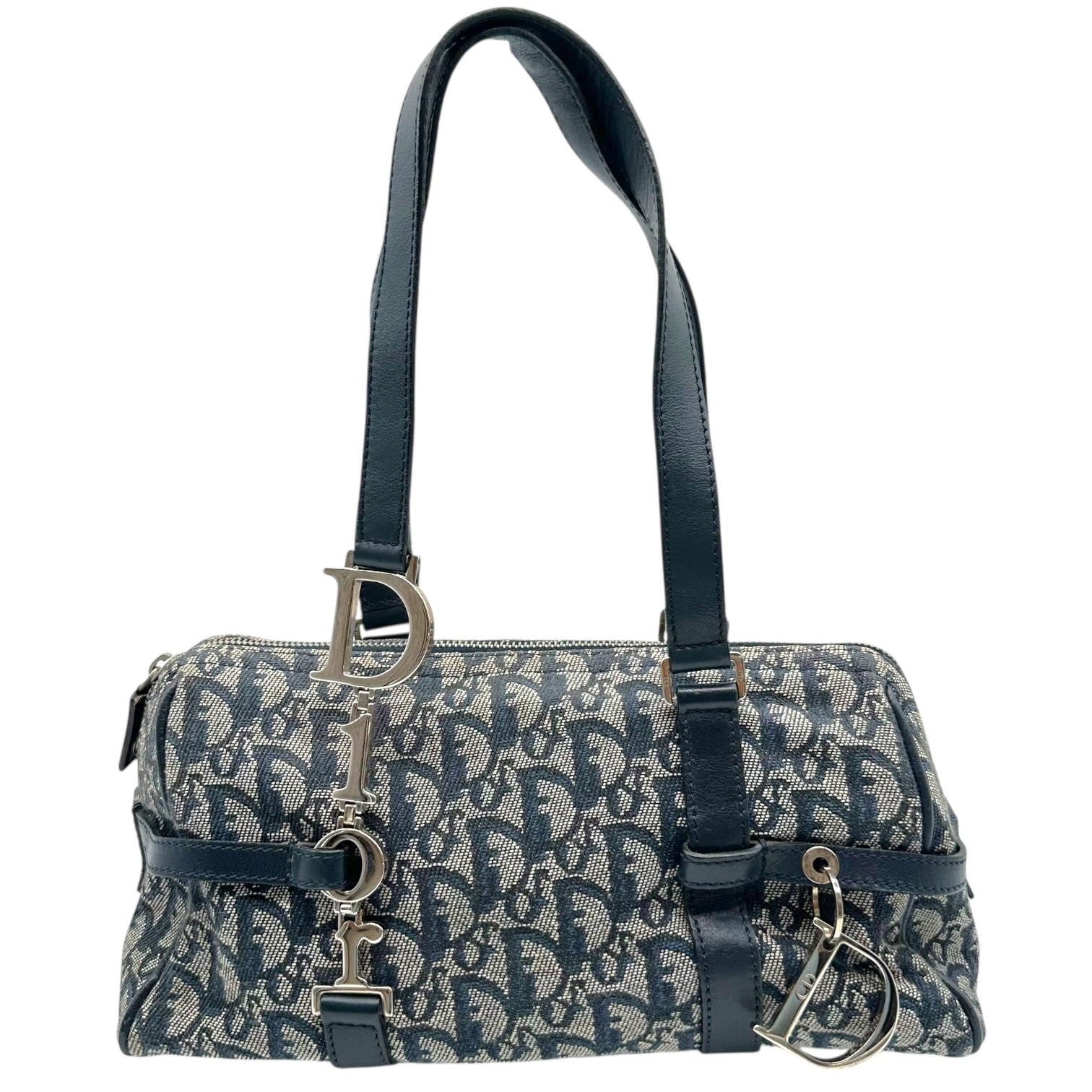 Christian Dior Navy Blue Trotter Monogram Shoulder Bag