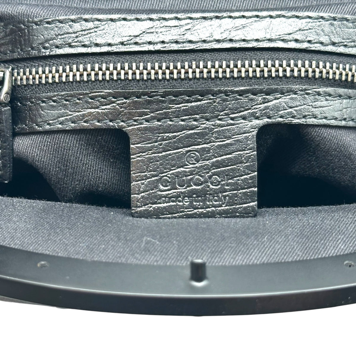 Gucci Black Monogram Canvas Handbag with Bamboo Handle