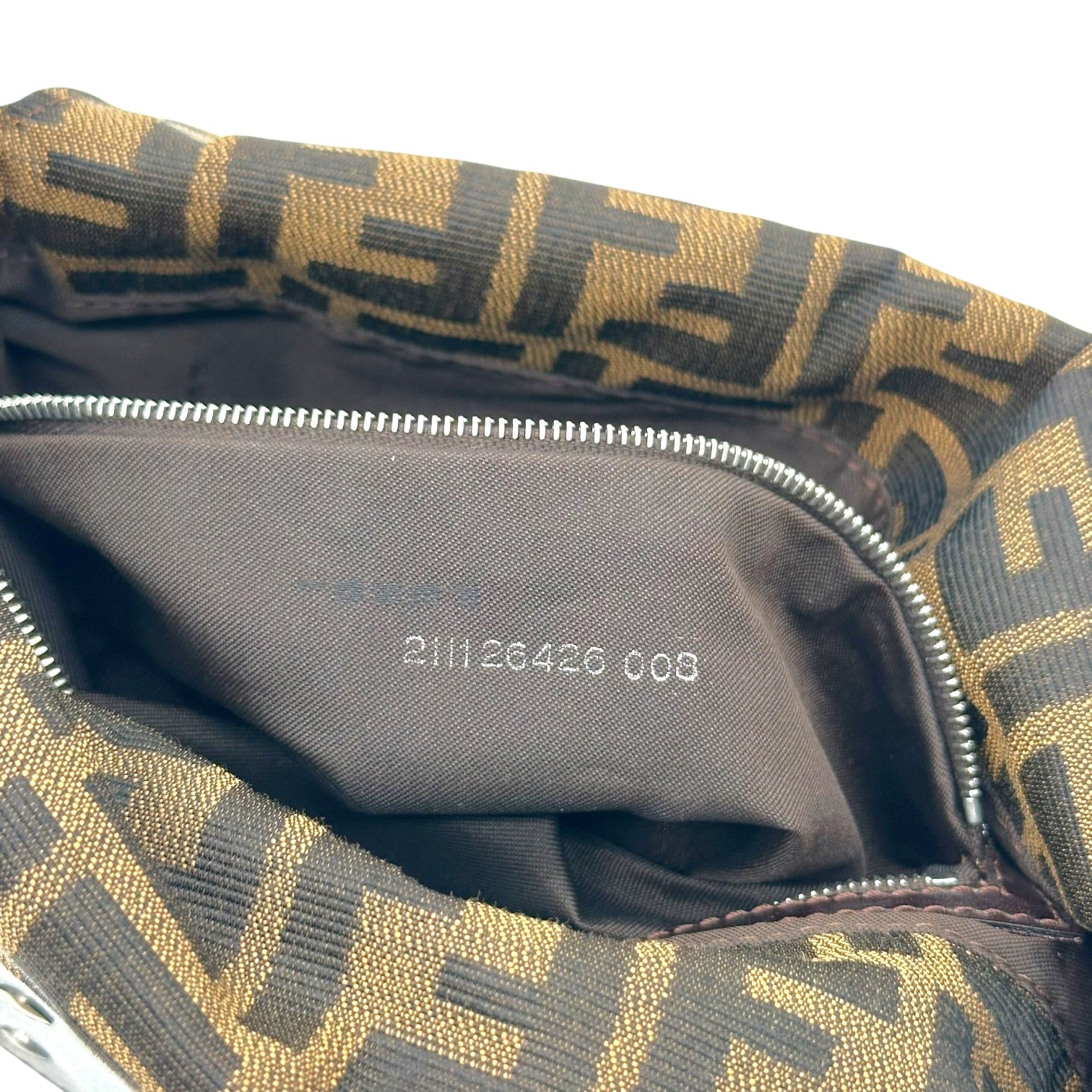 Fendi Brown Zucca Monogram Square Baguette Bag