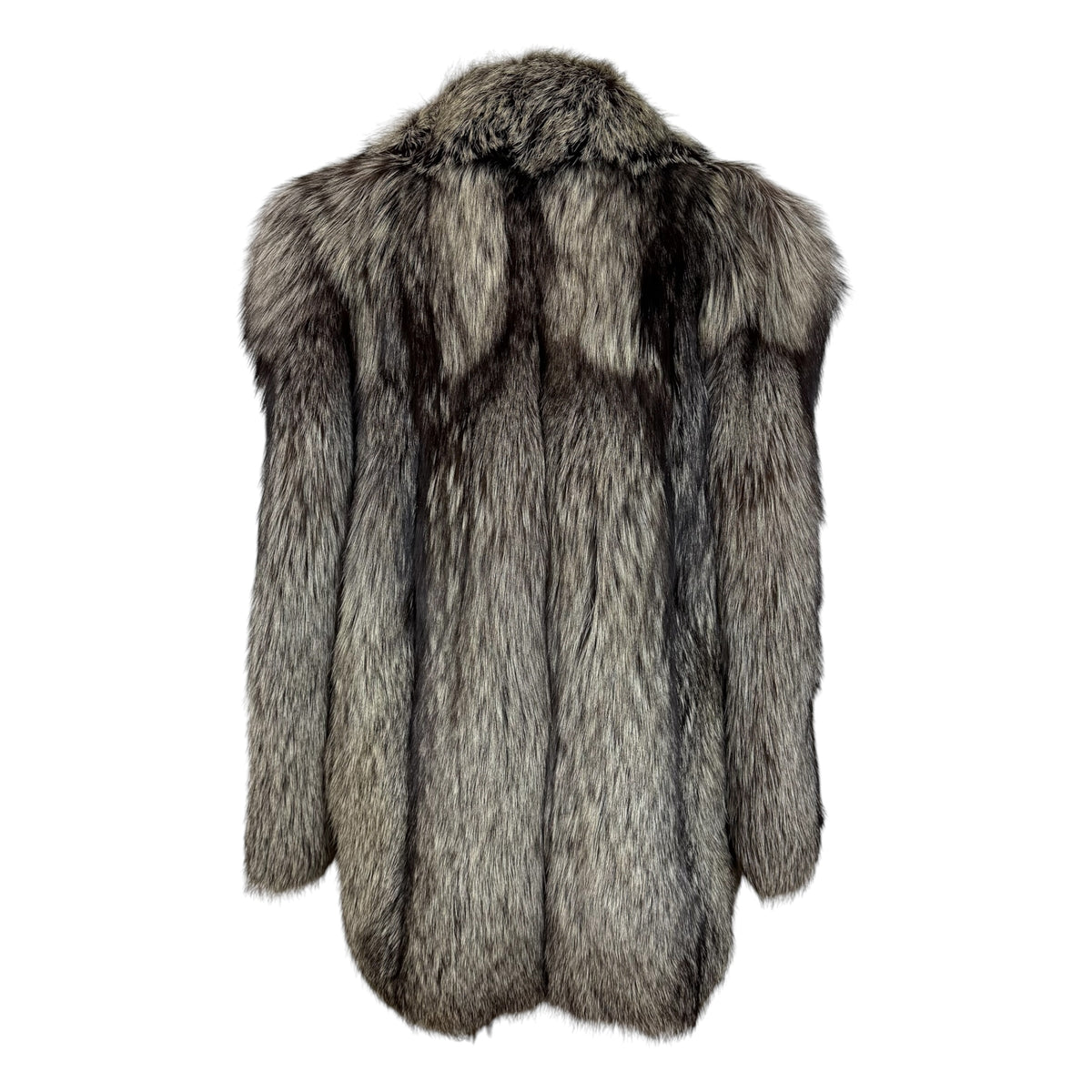 Saga Silver Fox Fur Mid-Length Coat