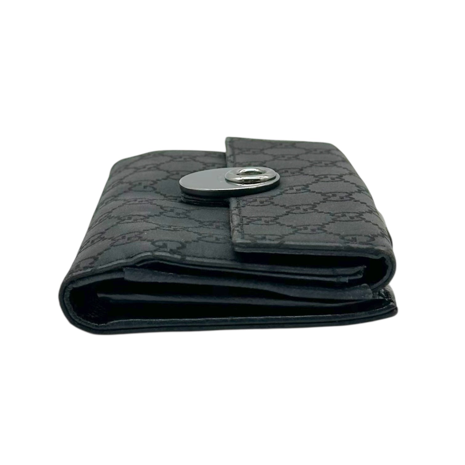 Gucci Black Monogram Logo Snap Long Wallet - Outfit Repeater