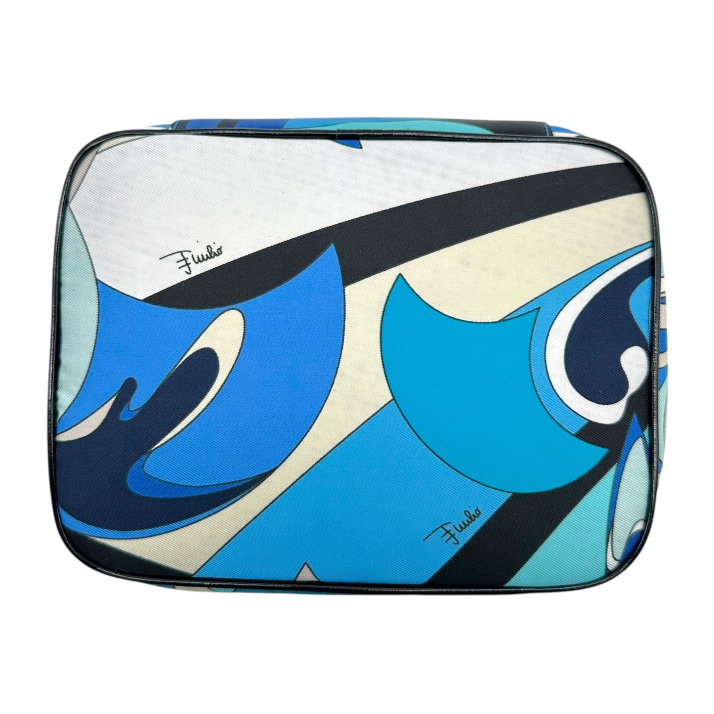 Emilio Pucci Blue Printed Top Handle Mini Vanity Bag