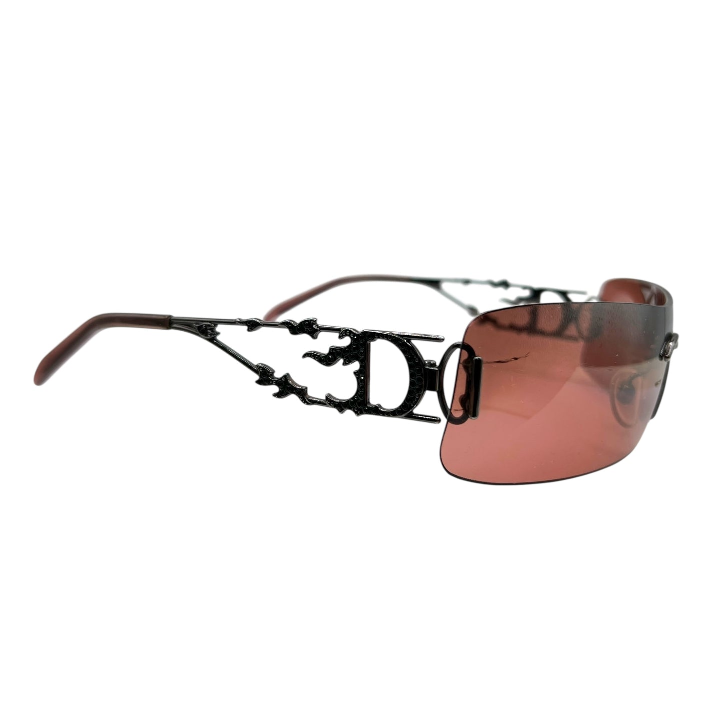 Christian Dior DiorFire Crystal Embellished Flame Sunglasses w/ Case