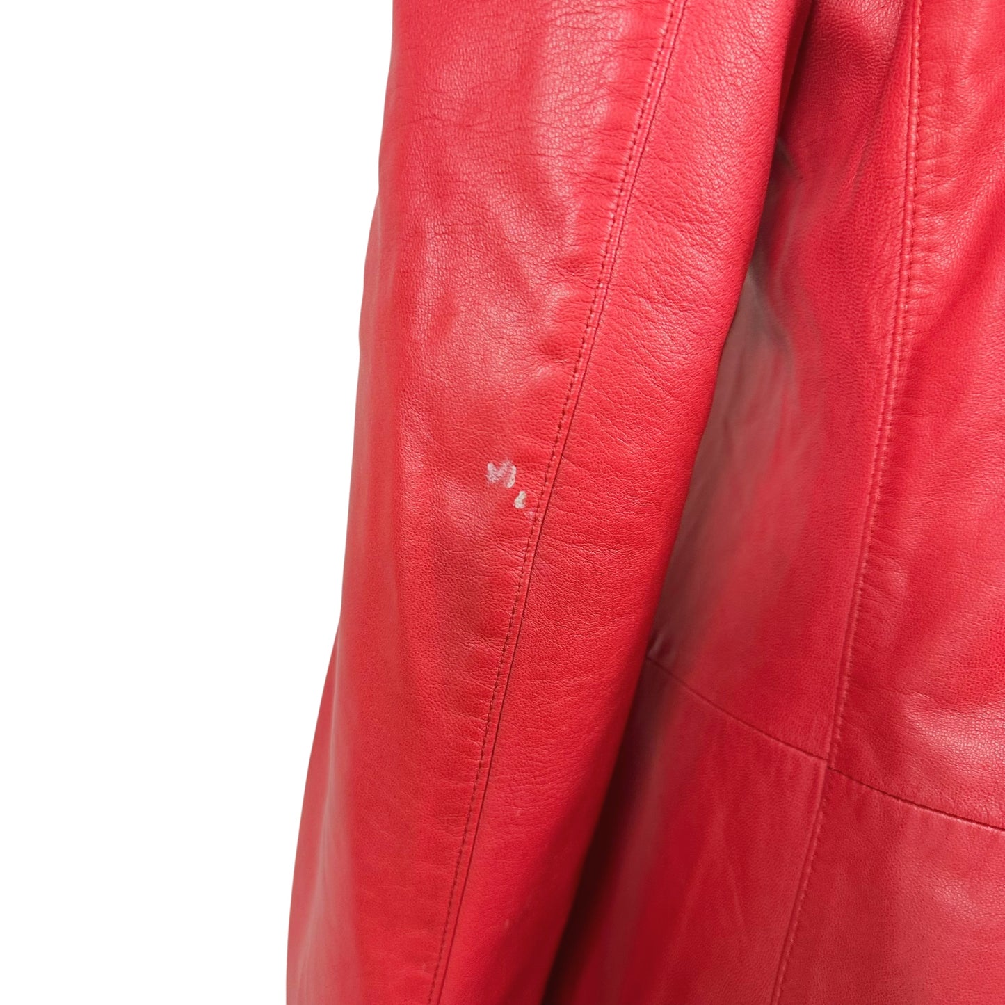 D&G Dolce & Gabbana Red Leather Longline Coat