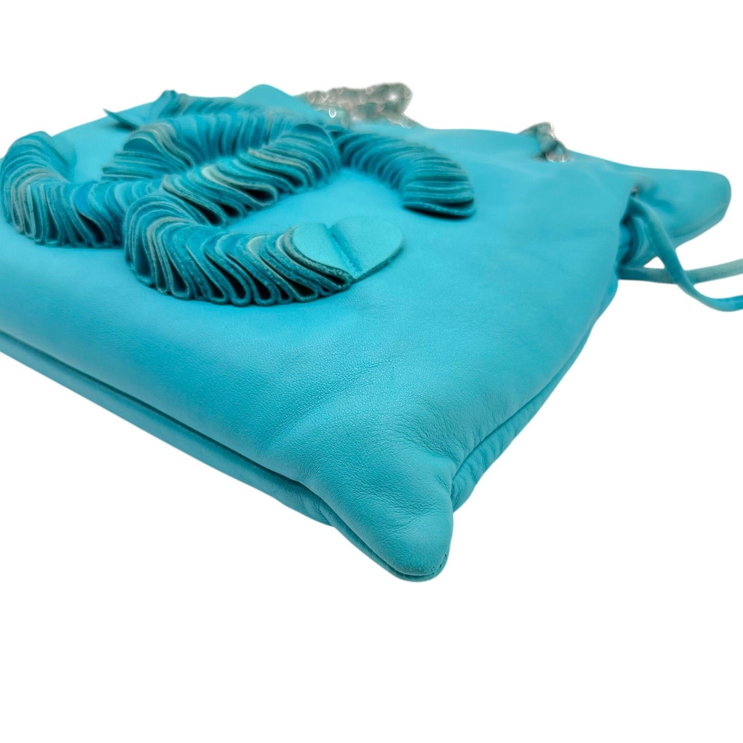 Chanel Teal Lambskin CC Logo Small Tote Bag 2008-09