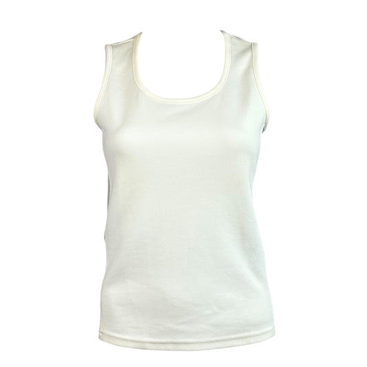 Chanel Sport Gray Ivory Logo Patch Tank Top
