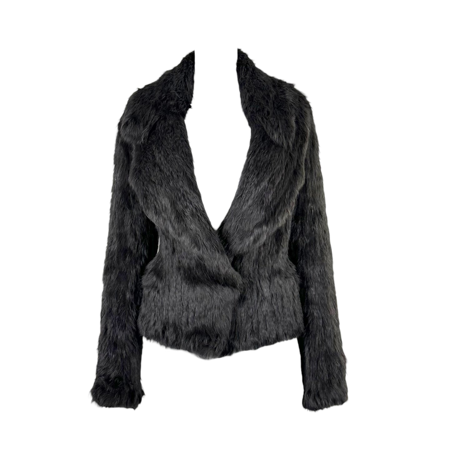 Sonia Rykiel Gray Rabbit Fur Cardigan Jacket