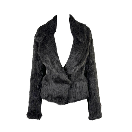 Sonia Rykiel Gray Rabbit Fur Cardigan Jacket