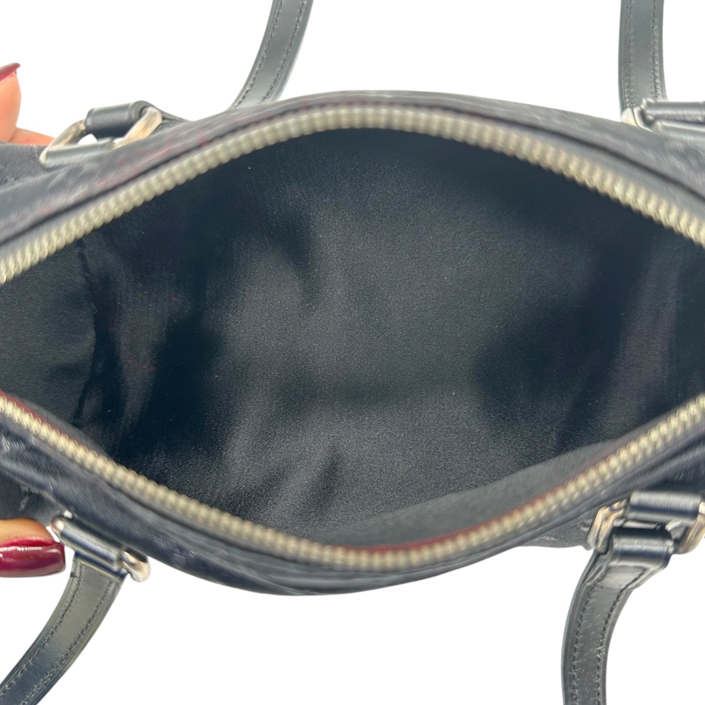 Louis Vuitton Black Satin Monogram Mini Papillon Bag - Outfit Repeater