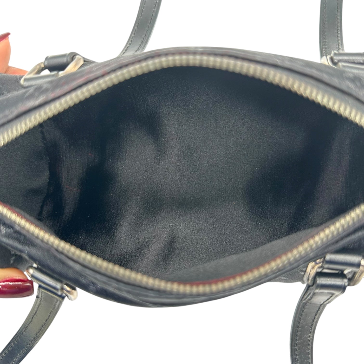 Louis Vuitton Black Satin Monogram Mini Papillon Bag - Outfit Repeater