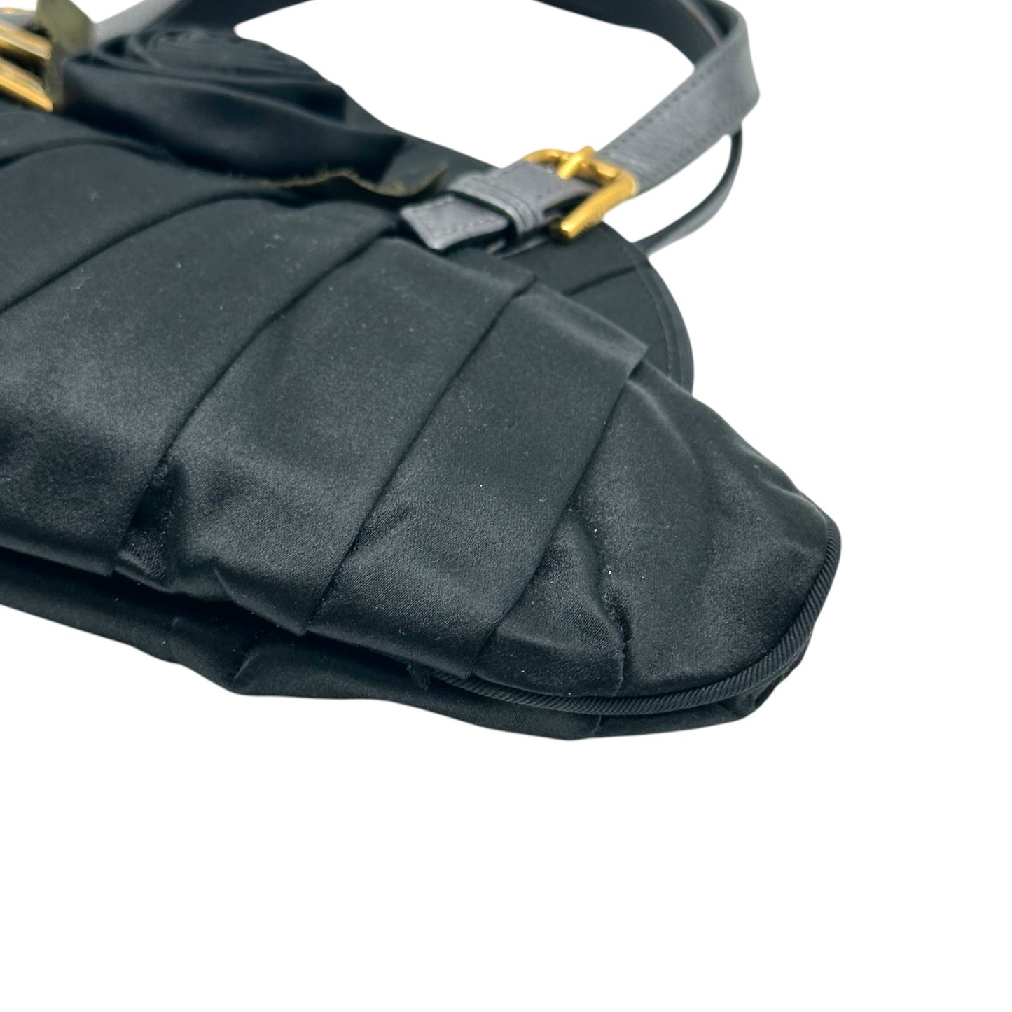 Dolce & Gabbana Black Silk Mini Handbag With Rosette Detail