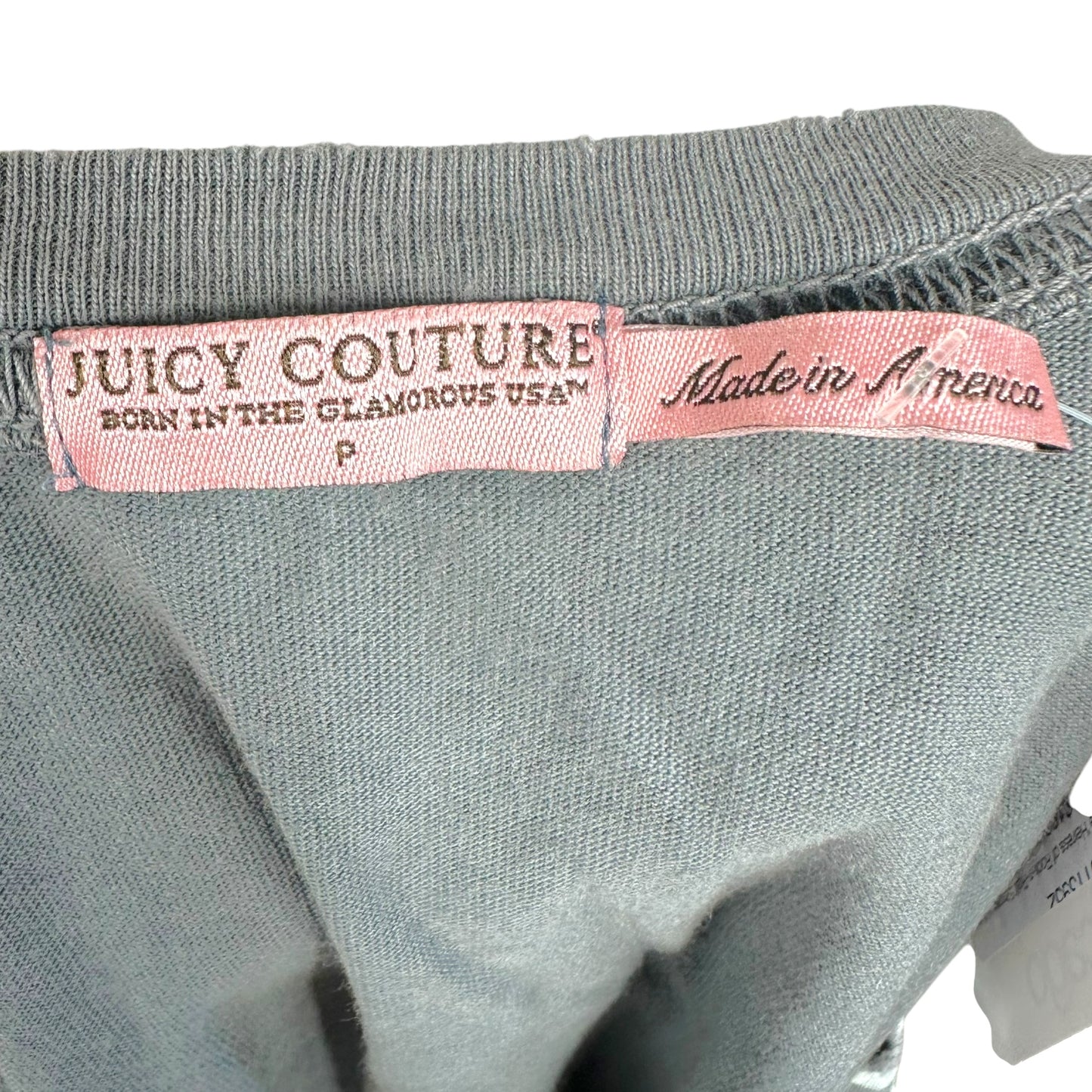 Juicy Couture Gray & Blue 'Heiress of Rock-n-Roll' Striped V-Neck T-Shirt
