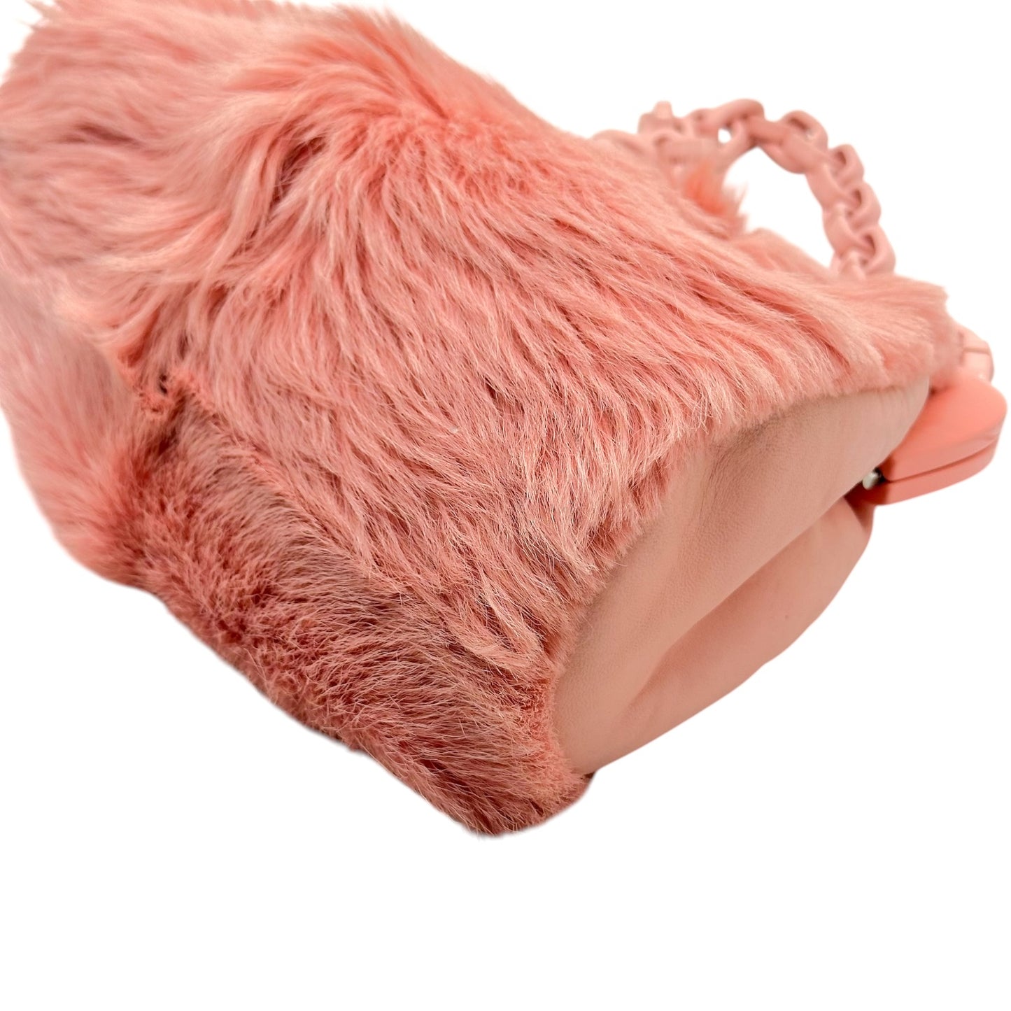 Chanel No.5 Pink Fur & Resin Chain Strap Frame Shoulder Bag 2005-06
