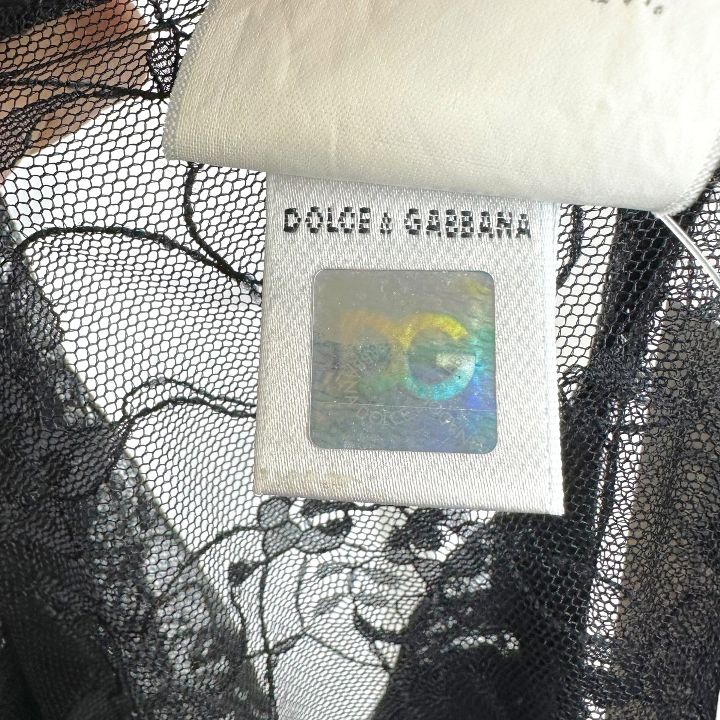 Dolce & Gabbana Black Graphic T-Shirt With Lace Back