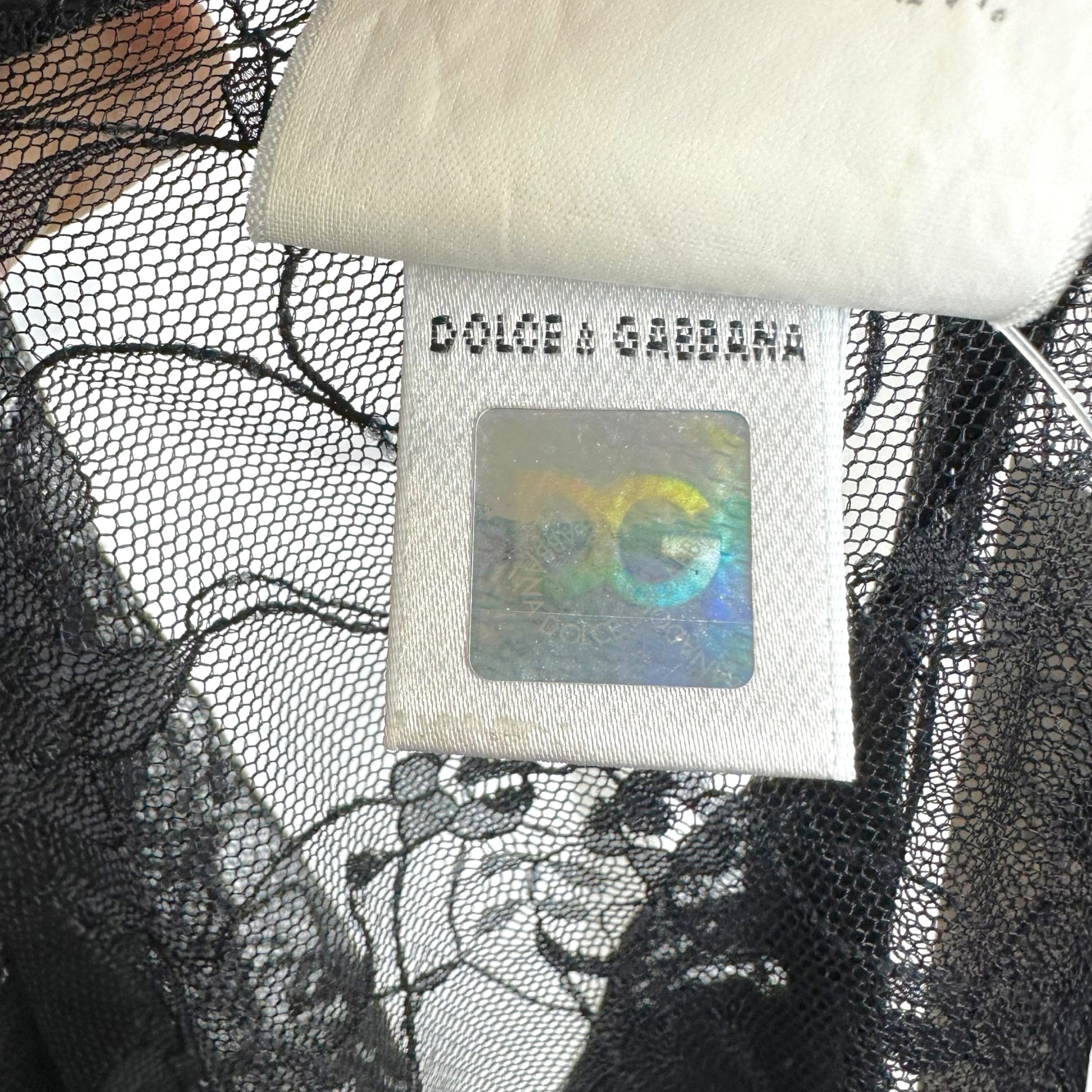 Dolce & Gabbana Black Graphic T-Shirt With Lace Back