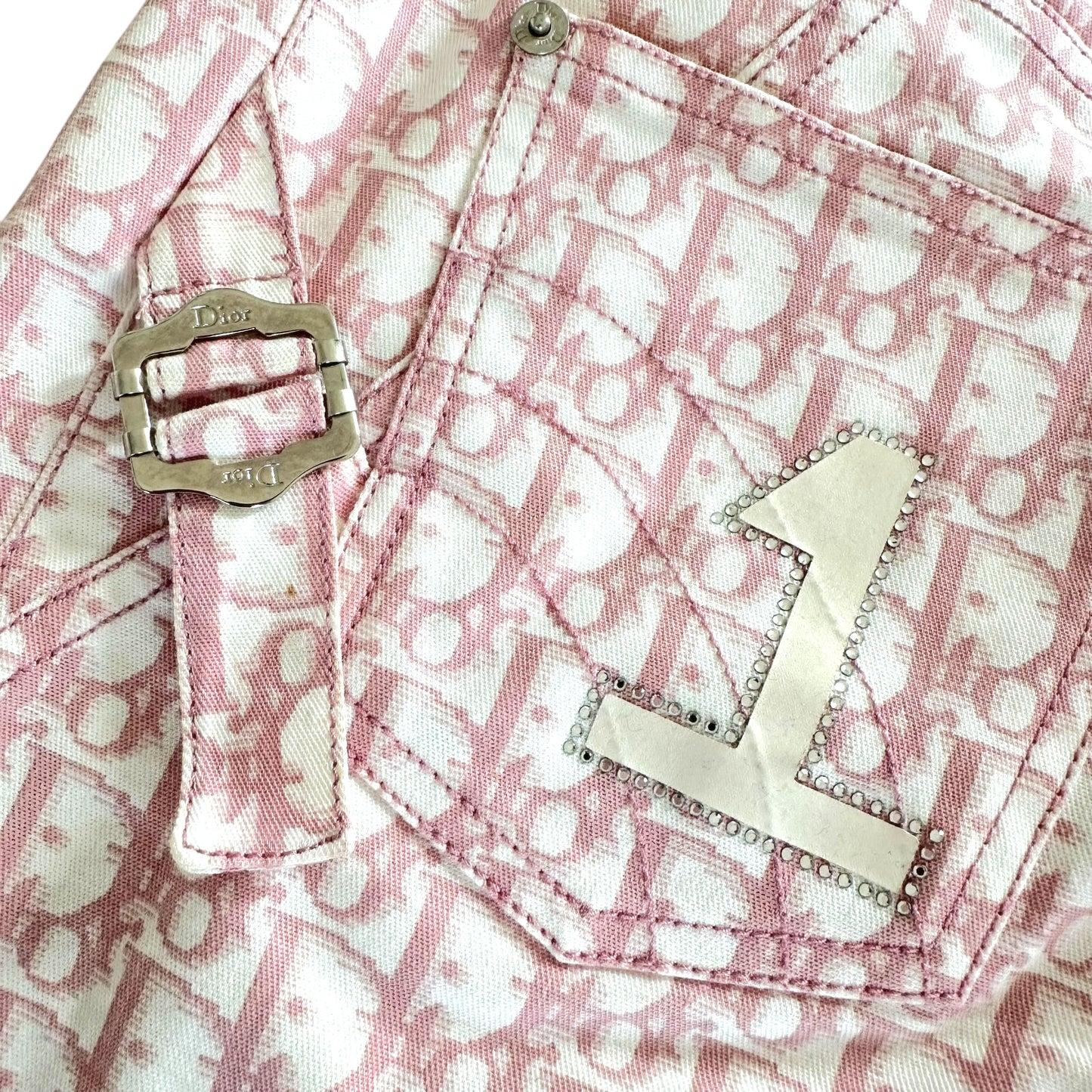 Christian Dior S/S 2004 Pink Trotter Monogram Midi Skirt - Outfit Repeater