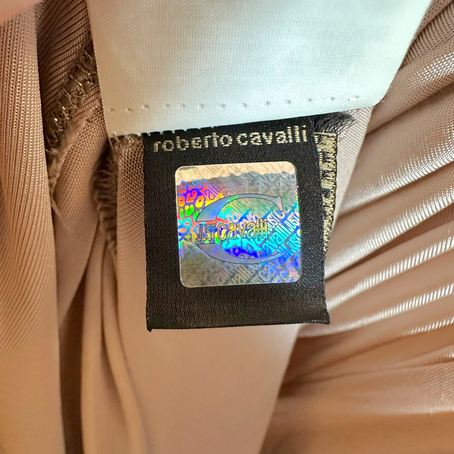 Roberto Cavalli Hand Painted Cowl Neck Midi Dress Purple