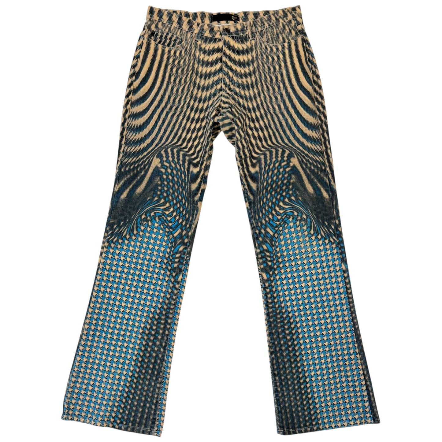 Just Cavalli Roberto Cavalli Blue & Tan Psychadelic Jeans