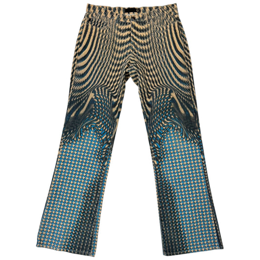 Just Cavalli Roberto Cavalli Blue & Tan Psychadelic Jeans