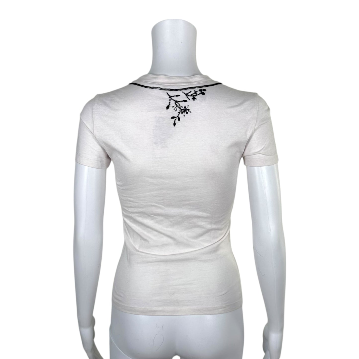 Christian Dior S/S 2006 Black & White Beaded Logo T-Shirt