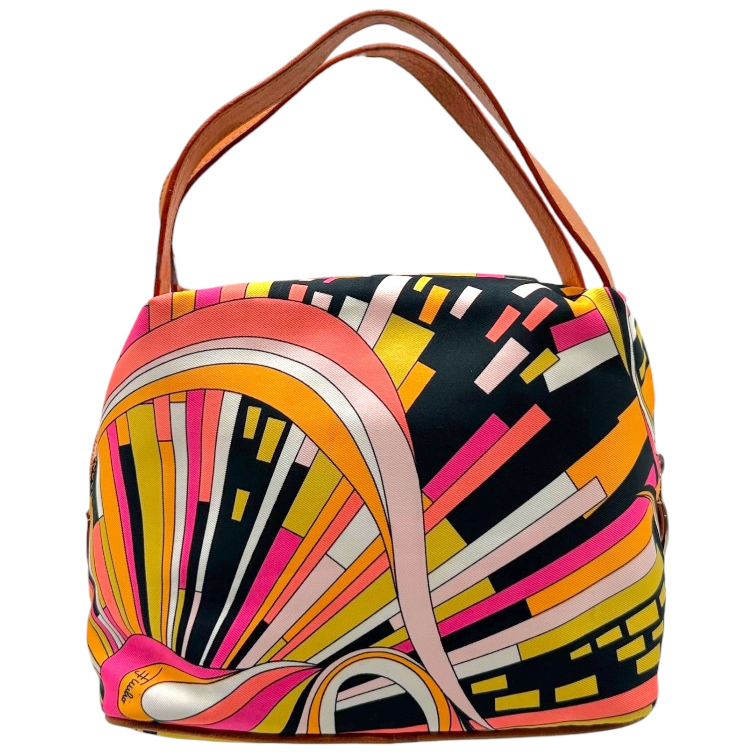 Emilio Pucci Silk Pochette Mini Bag Pink Yellow Black