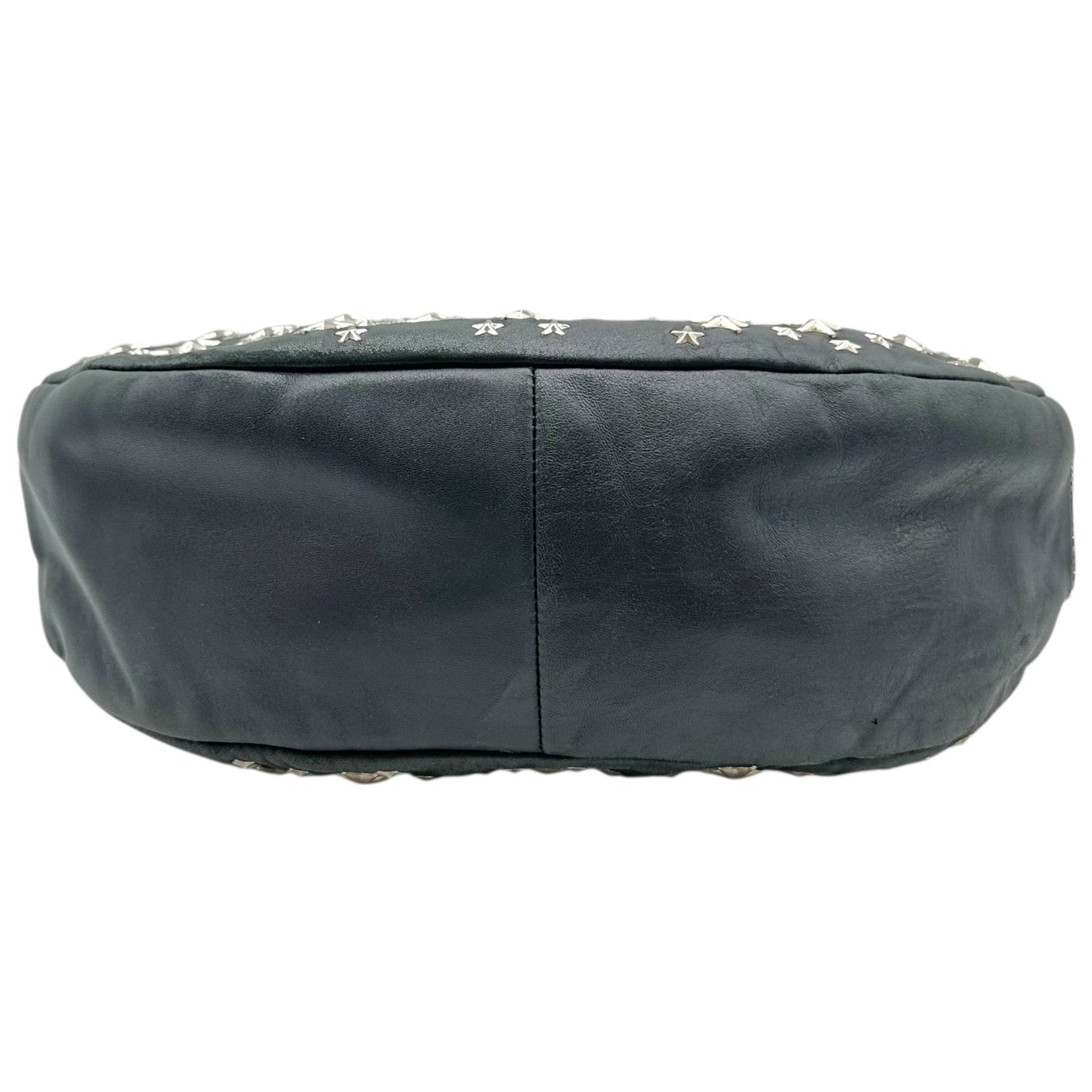 Jimmy Choo Black Leather Star Studded Hobo Bag