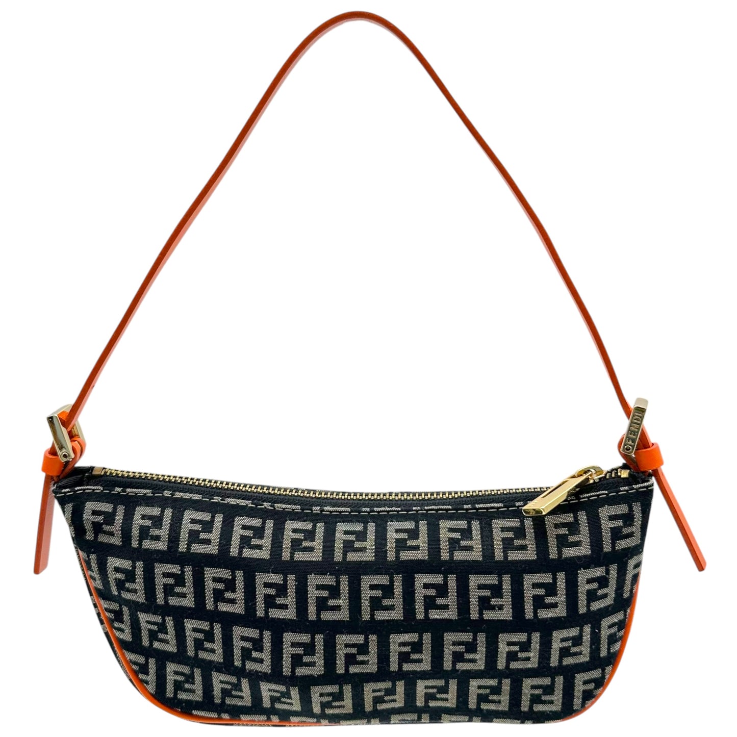 Fendi Pochette Bag Black Orange Zucchino Monogram