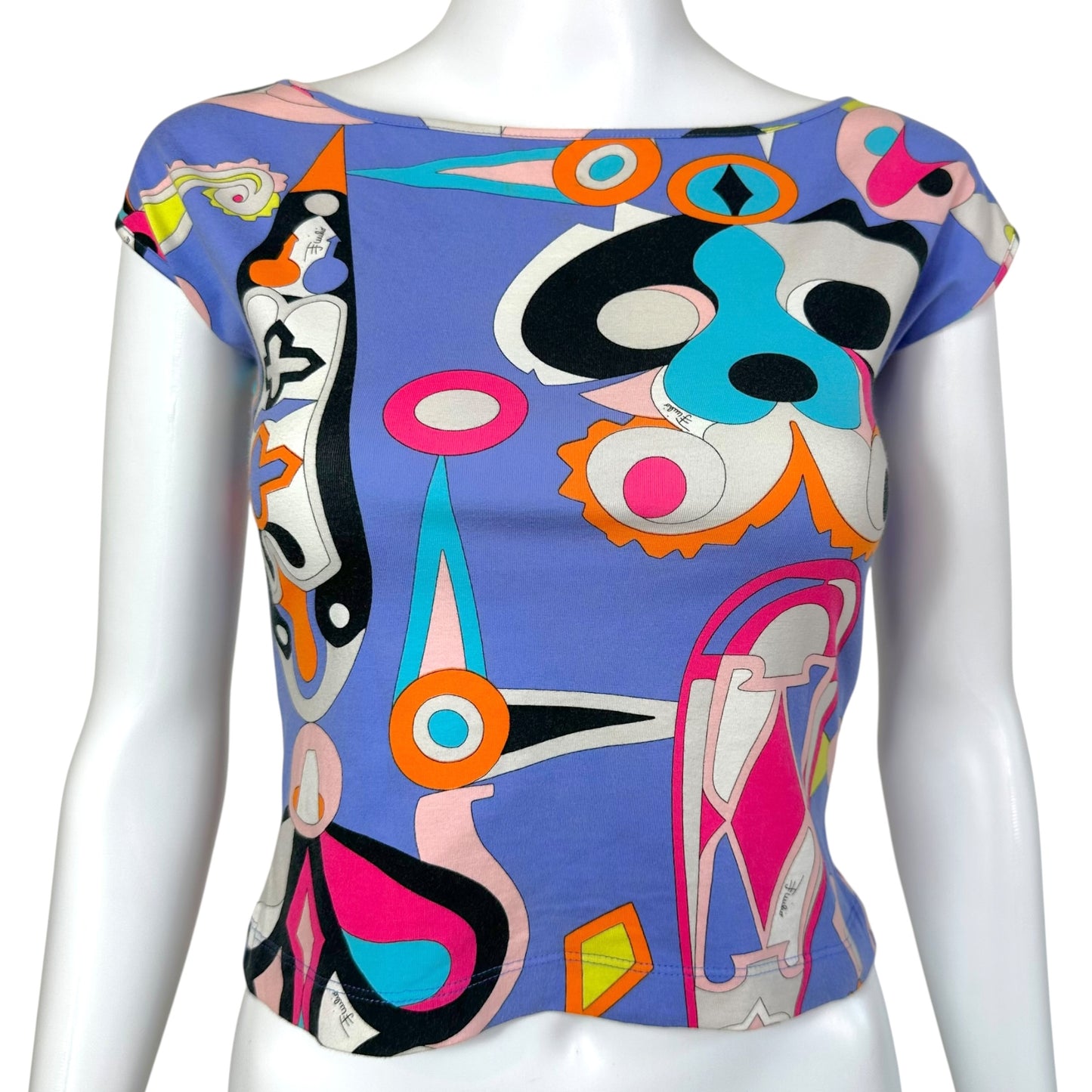 Emilio Pucci Purple Multicolor Printed T-Shirt