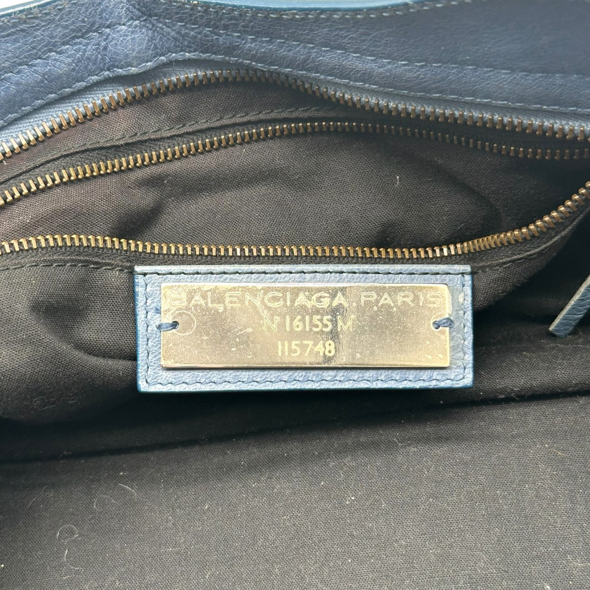Balenciaga Blue Leather 2-Way City Bag