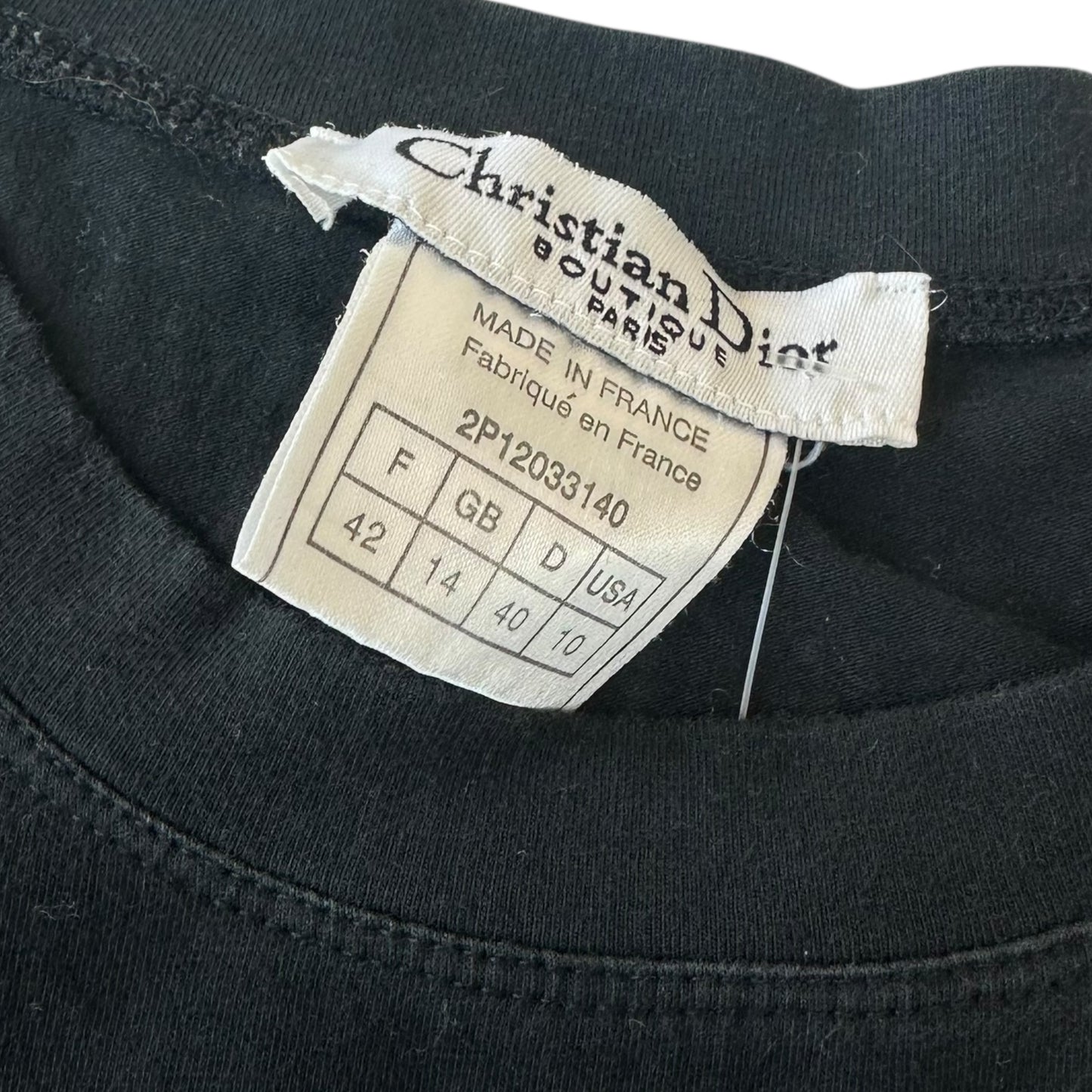 Christian Dior S/S 2002 Black Rhinestone J'Adore Dior T-Shirt - Outfit Repeater