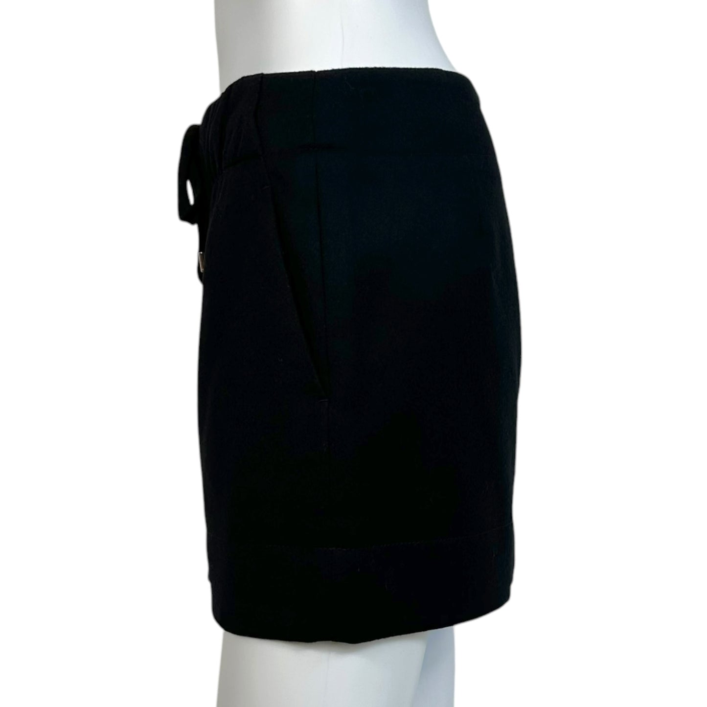 Gucci Black Wool Drawstring Waist Mini Skirt