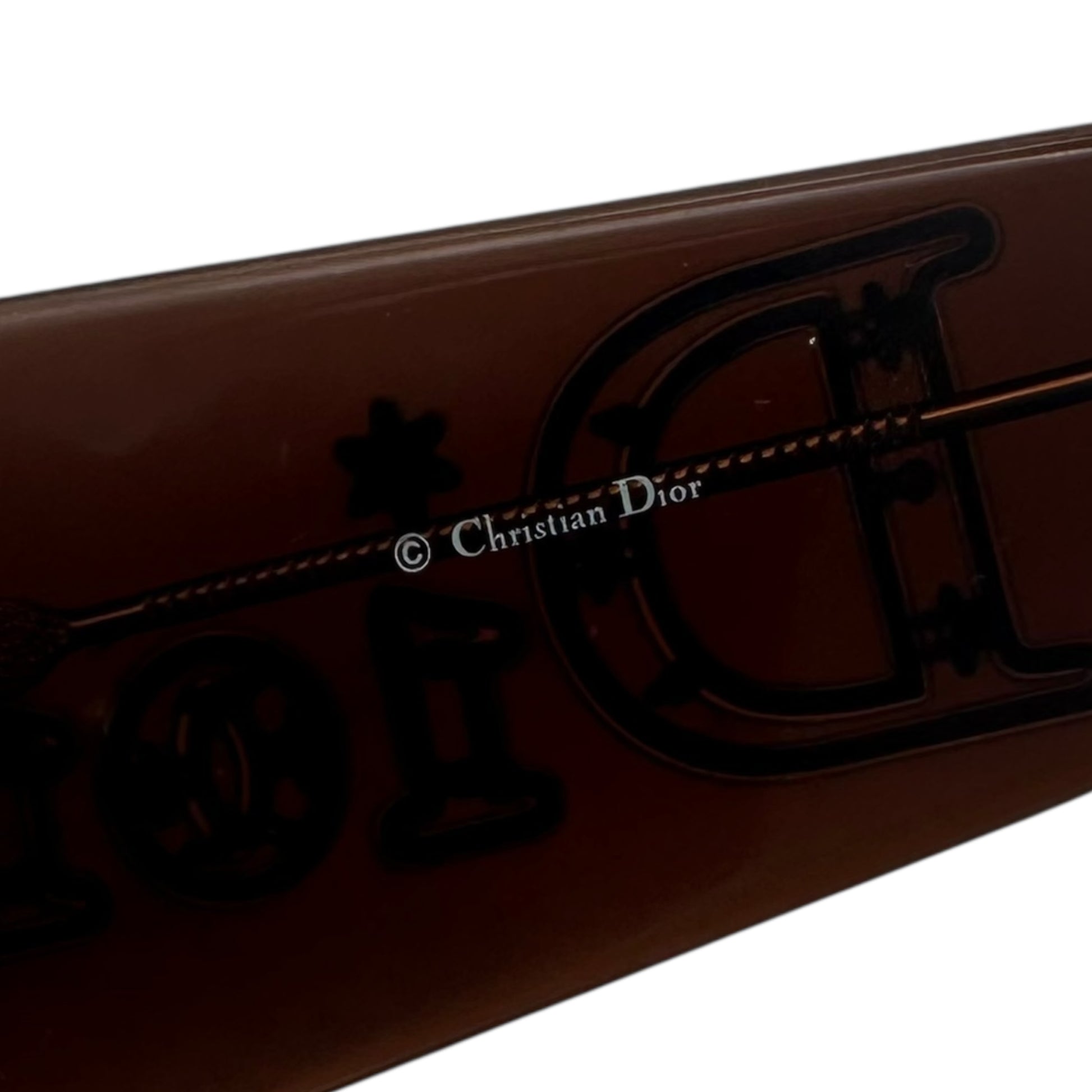 Christian Dior DiorAventura Brown Oversized Flower Logo Sunglasses - Outfit Repeater