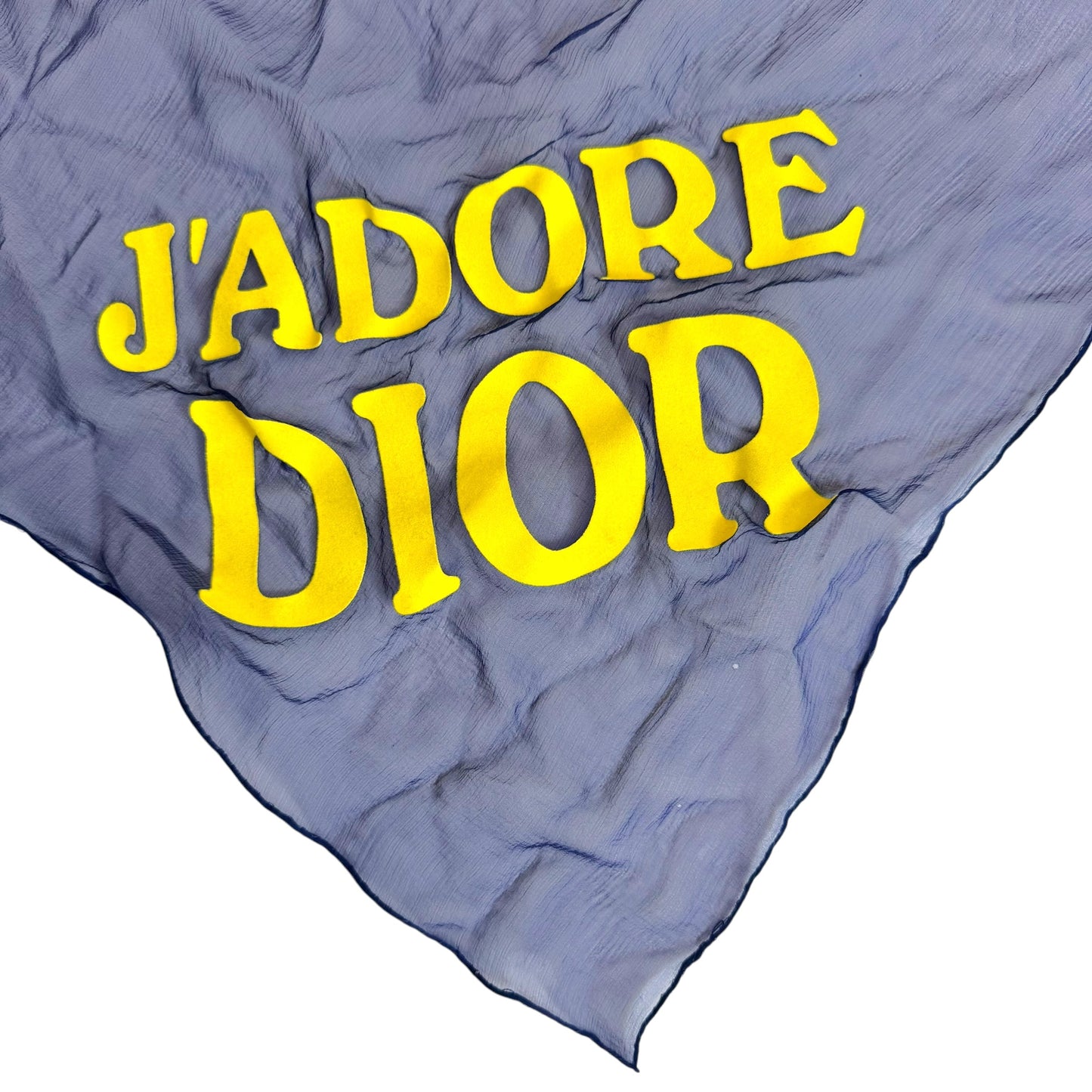 Christian Dior Blue & Yellow J'Adore Dior Sheer Silk Square Scarf