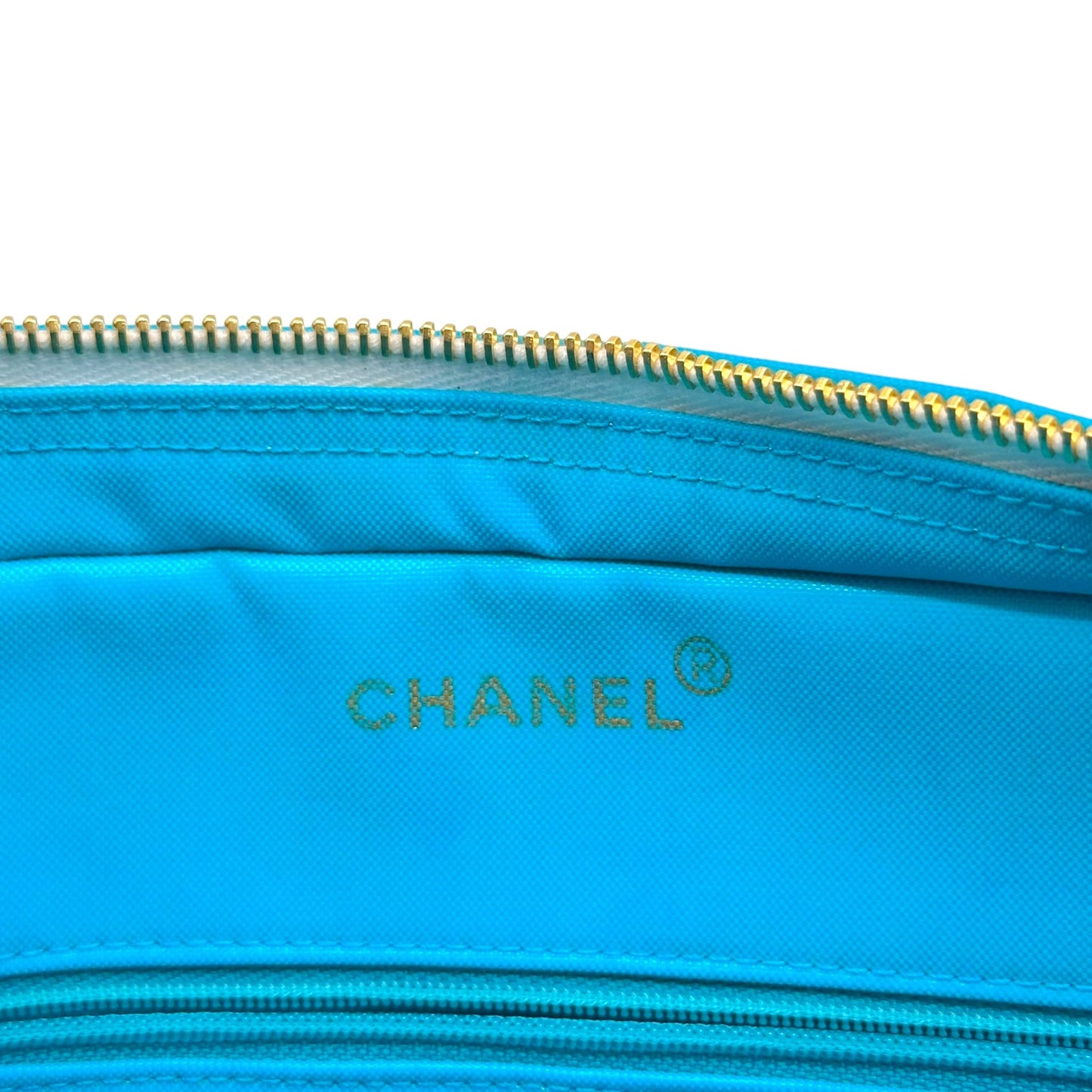 Chanel Bright Turquoise & Gold Matelasse Quilted Nylon Shoulder Bag 1991-94