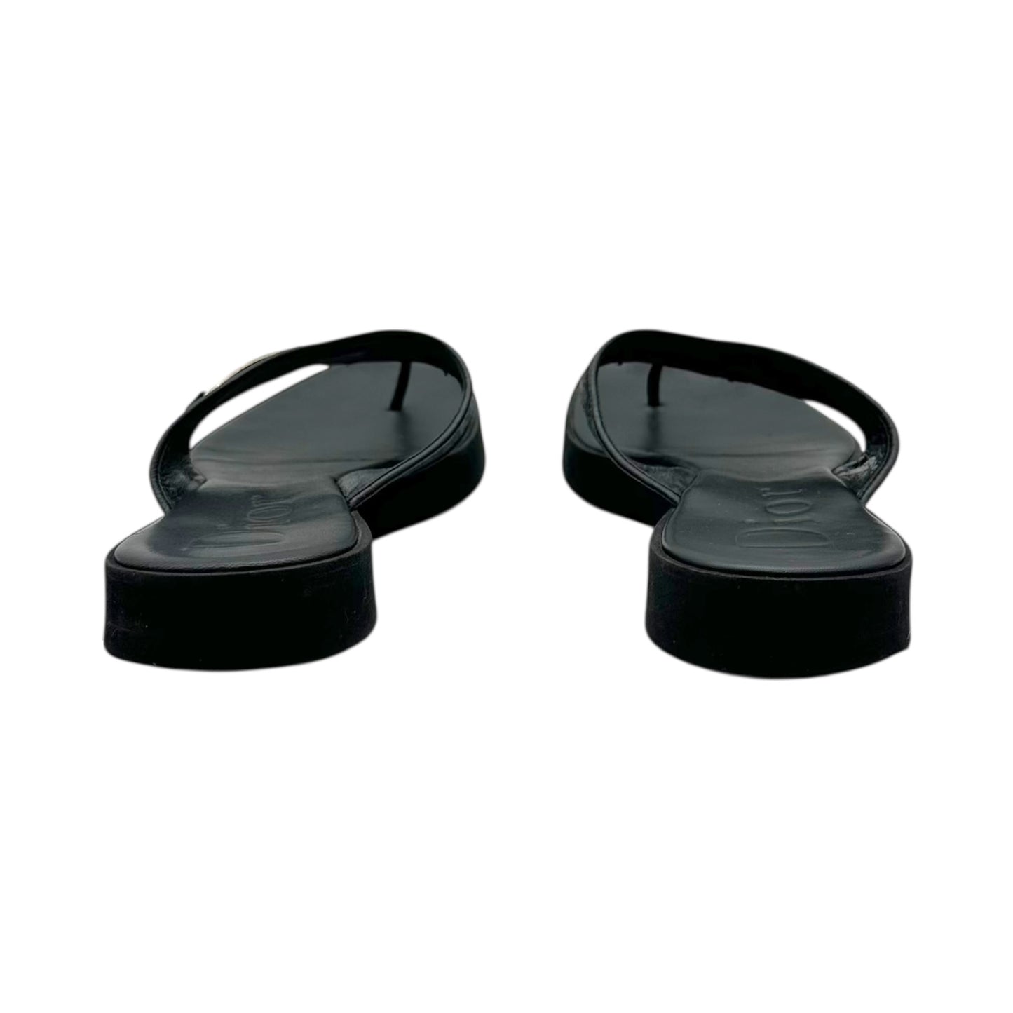 Christian Dior Black Monogram Platform Flip Flops