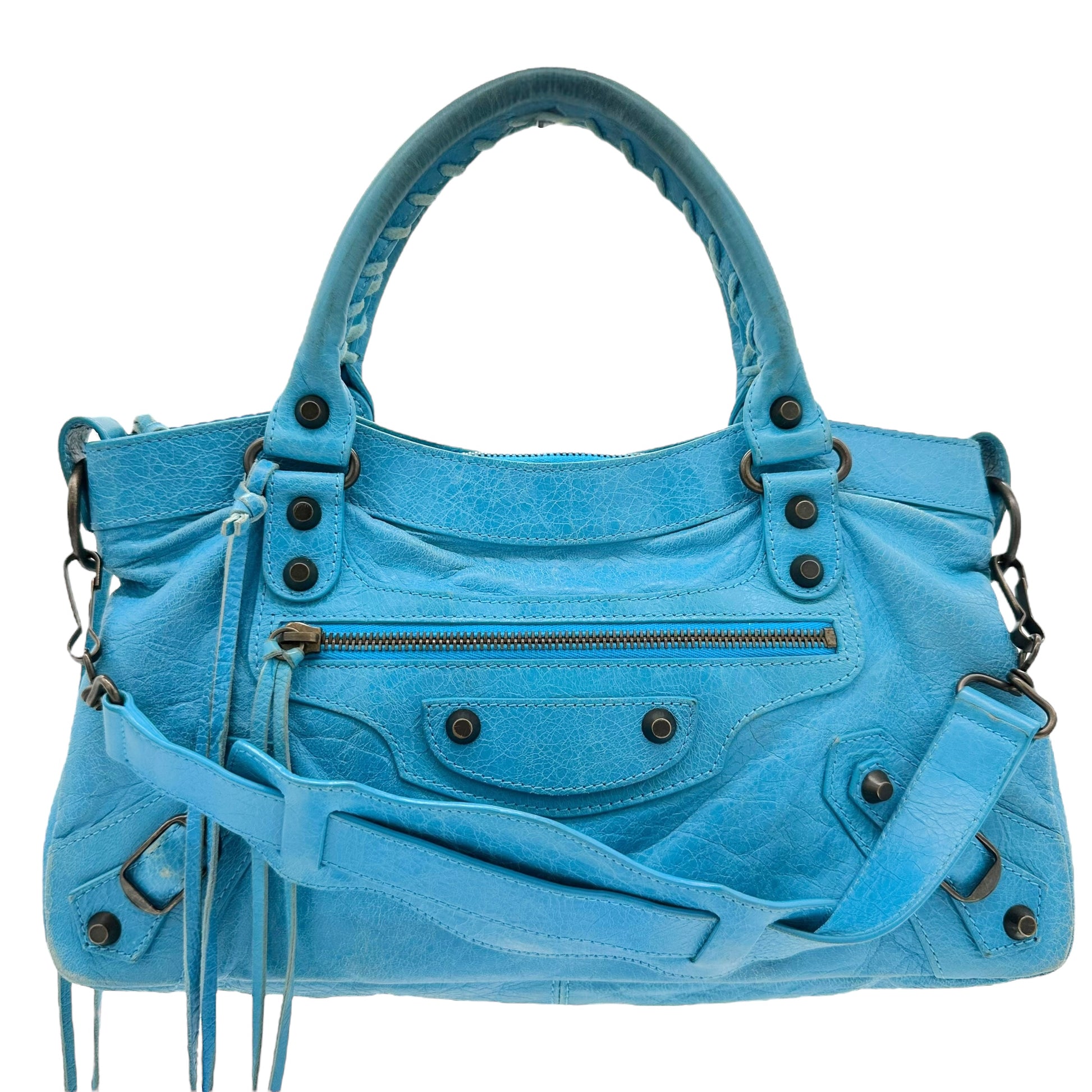 Balenciaga Bright Blue First City Bag - Outfit Repeater