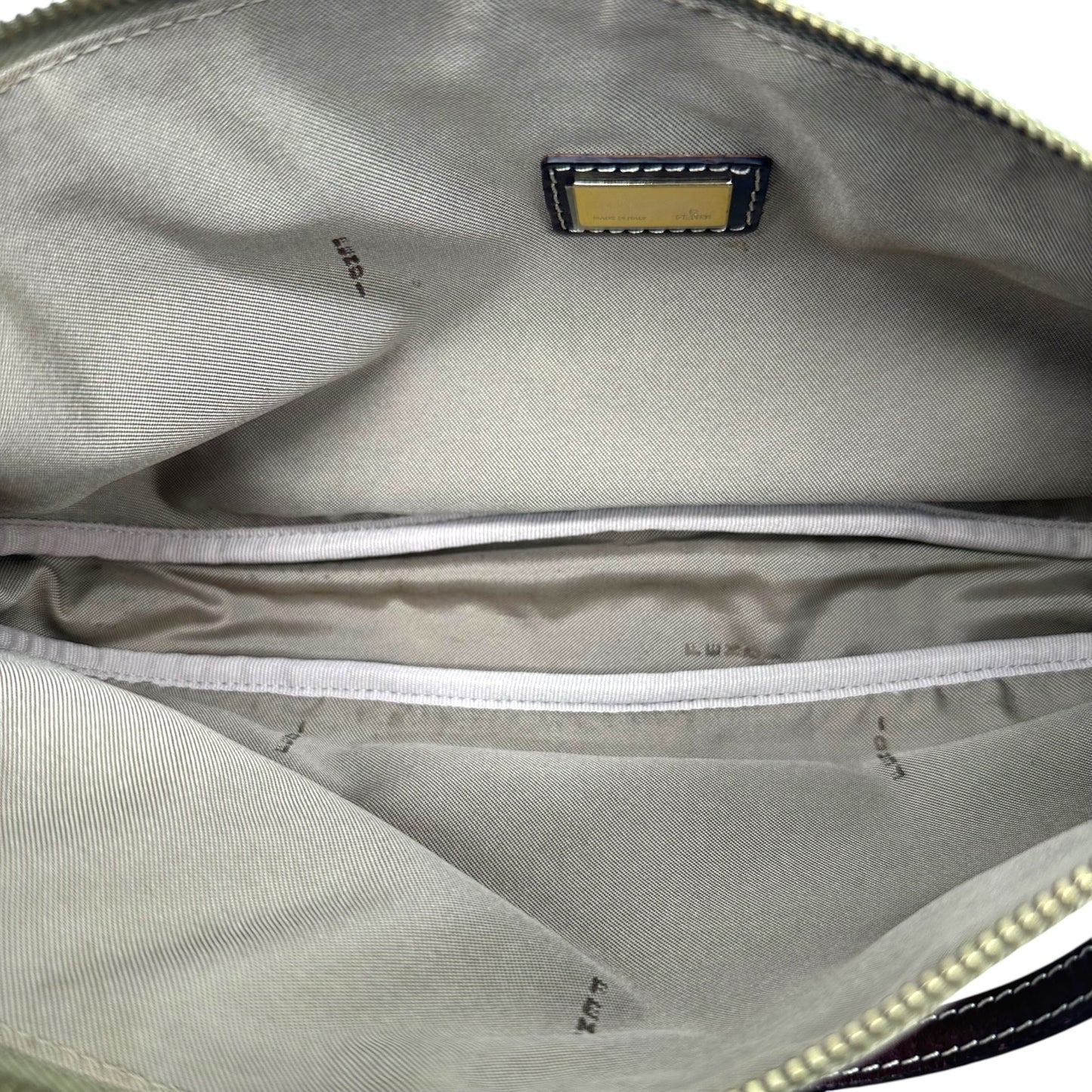 Fendi Khaki Green Zucchino Monogram Denim Pochette Bag