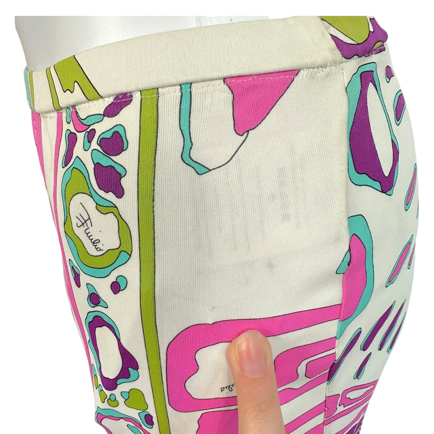 Emilio Pucci Turquoise & Pink Printed Midi Skirt