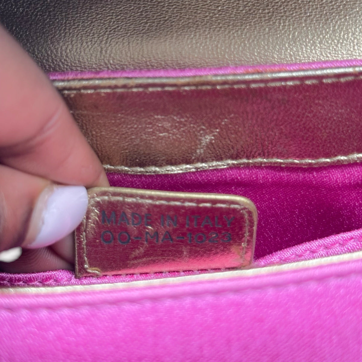 Christian Dior Mini Lip Bag Pink Gold Sequin