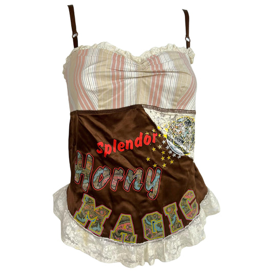 Dolce & Gabbana Satin Printed Cami Patchwork Design